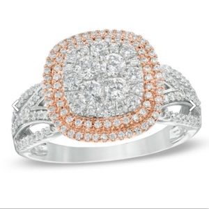 diamond ring 14k rose white gold kay Jewelers